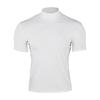 Mens Slim Fit Half Turtleneck Solid Color Short Sleeve Casual T Shirt