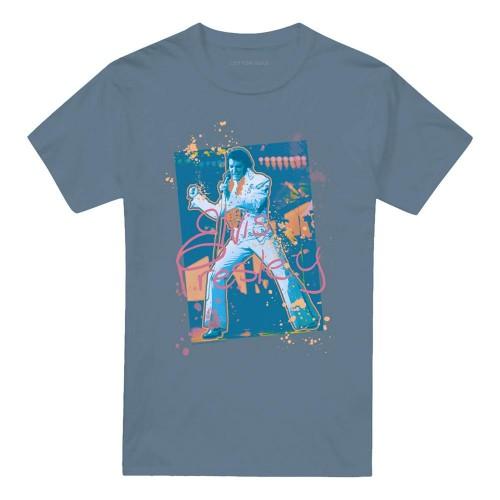 Elvis Presley Unisex Adult Splatter Hawaii T-Shirt