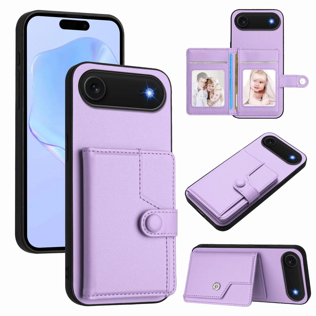 For iPhone Air Case RFID Blocking Card Holder Kickstand TPU+PU Leather Phone Back Cover