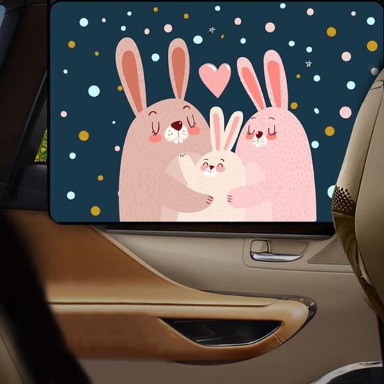 Прекрасный мультяшный принт автомобиля на заднее боковое окно, магнитная солнцезащитная шторка, солнцезащитный козырек