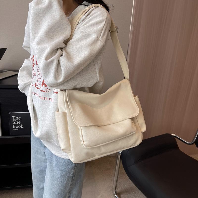 Простая и однотонная универсальная сумка через плечо, парусная сумка на одно плечо, мужская и женская сумка почтальона