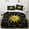 Constellation Series Printed Bedding Set Circle Sun Duvet Cover Pillowcase Bed Linen Bedclothes Single Double Size Home Decor