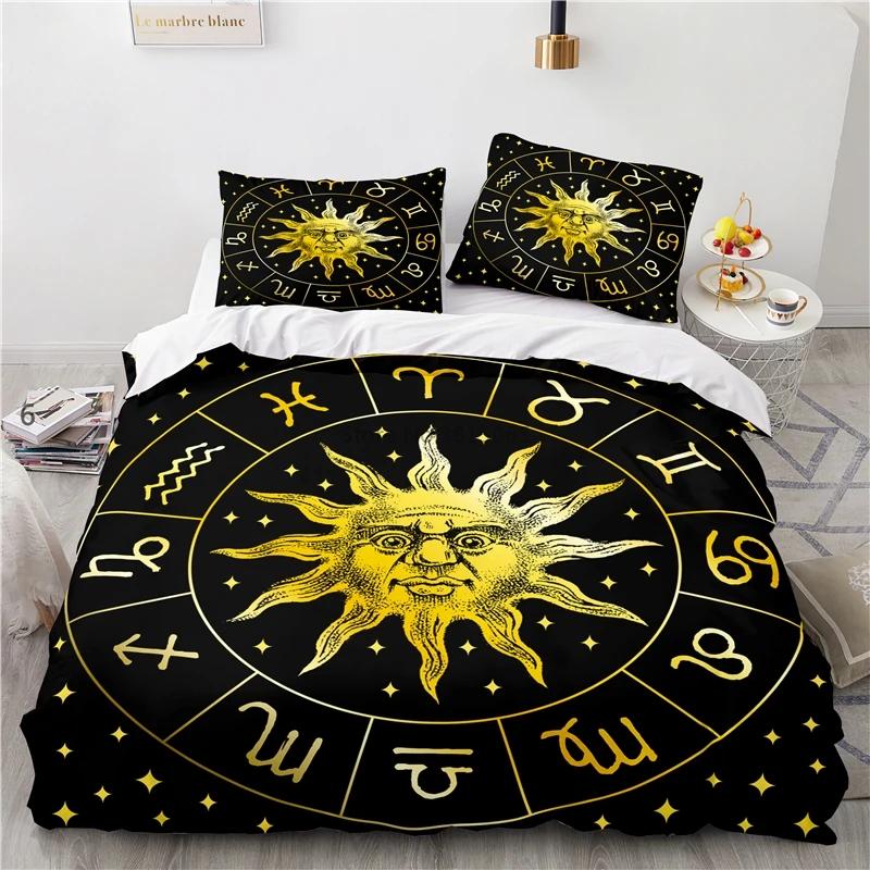 Zodiac Constellation Starry Sky Printed Duvet Cover Set Pillowcase 3d Bedding Set Europe/Australia/USA Twin Full Queen King Size