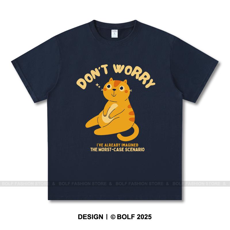 Женская футболка с принтом «Don't Worry» из 100% хлопка, свободные футболки с принтом «Chill», мужские летние топы, позитивная уличная одежда