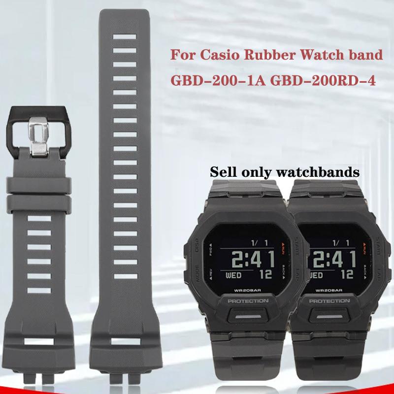 Мужские силиконовые ремешки Спортивные Водонепроницаемые Для Casio GBD-200-1A GBD-200RD-4 GBD-200 Резиновый Запасной Ремешок для Часов Аксессуары для Часов