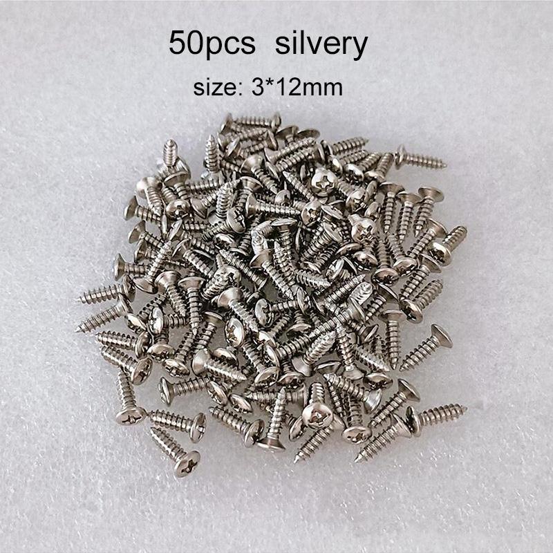 50pcs Electric Guitar Pickguard Screws with Mini Storage Box for Guitar Bass Metal Cover Plate Screw Guitar Accessories TMZ