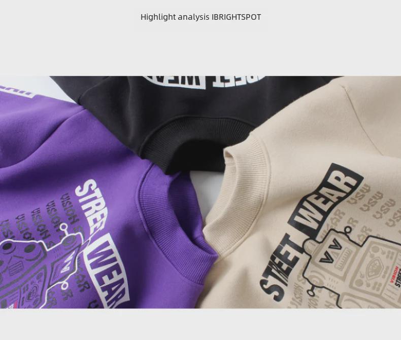 Korean Style High Collar Fleece Sweater for Kids - Warm Winter Long Sleeve for Boys