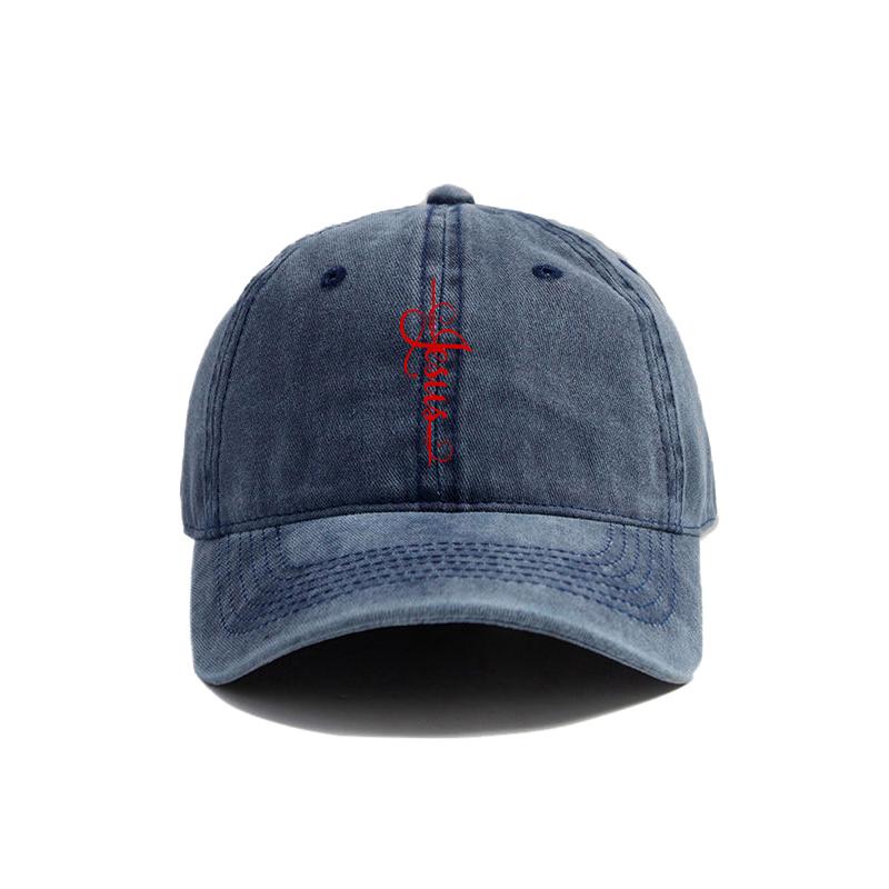 Бейсболка с крестом Иисуса Летняя Иисус Христос на кресте Бог Потертые папины кепки Мужские Регулируемые хлопковые кепки для улицы MZ004