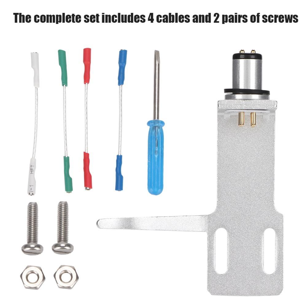 Complete Set with 4 Cables Phono Cartridge Headshell Record Player Kit  for Turntable Player