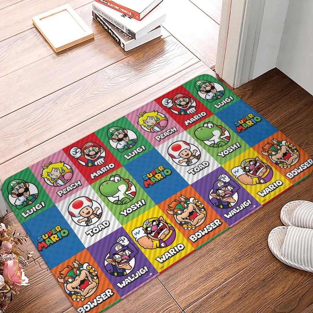 M-Marios Super Bros Front Door Floor Entrance Mat Outdoor Bathroom Kitchen Doormat Garden Carpet Rug