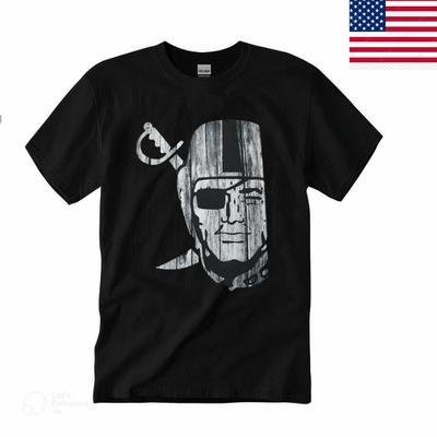 RAIDER NATION Серебристо-черная мужская футболка Raiders, Унисекс с круглым вырезом, Модная унисекс футболка