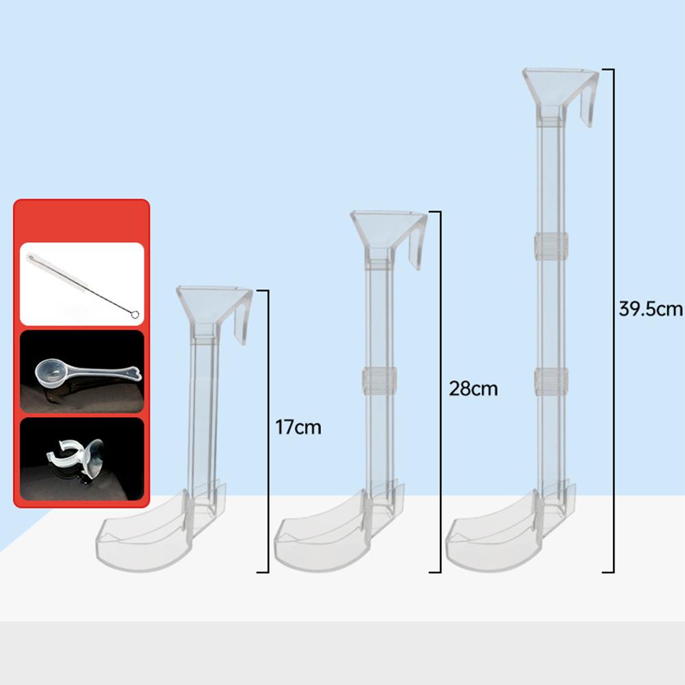 Fish Tank Feeder Tube Transparent Glass Fish Shrimp Food Dispenser Aquarium Feeding Accessories