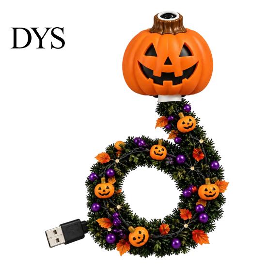 Декоративное освещение на Хэллоуин, USB-проектор-лампа в виде тыквы, гибкая лампа-ночник на гибкой ножке с 8 пленками для проекции атмосферного освещения в помещении, светодиодная