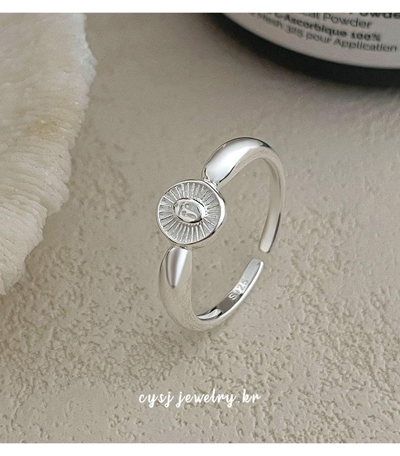 Cuiyan Серебро S925 Корейское Овальное Кольцо - Женское Нишевое Открытое Кольцо на Указательный Палец с Японским Узором, Холодный Модный Стиль
