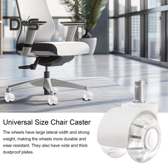 Колеса для офисного кресла Грузоподъемность 50 кг Простая установка Универсальная мебель Ролики для стульев Бесшумные запасные части для колес