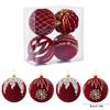 4Pcs 8CM Wine Red Christmas Ball Ornaments Big Xmas Tree Hanging Pendant 2024 Christmas Decorations For Home 2025 New Year Gifts