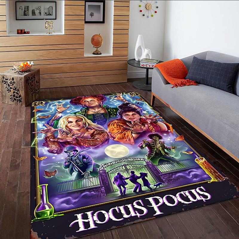 Halloween Horror Witch Carpet, Kitchen Rugs, Yoga Mat, Non-Slip Mats, Rug for Bathroom, Living Room bedroom, Camping Rugs Christmas Gift