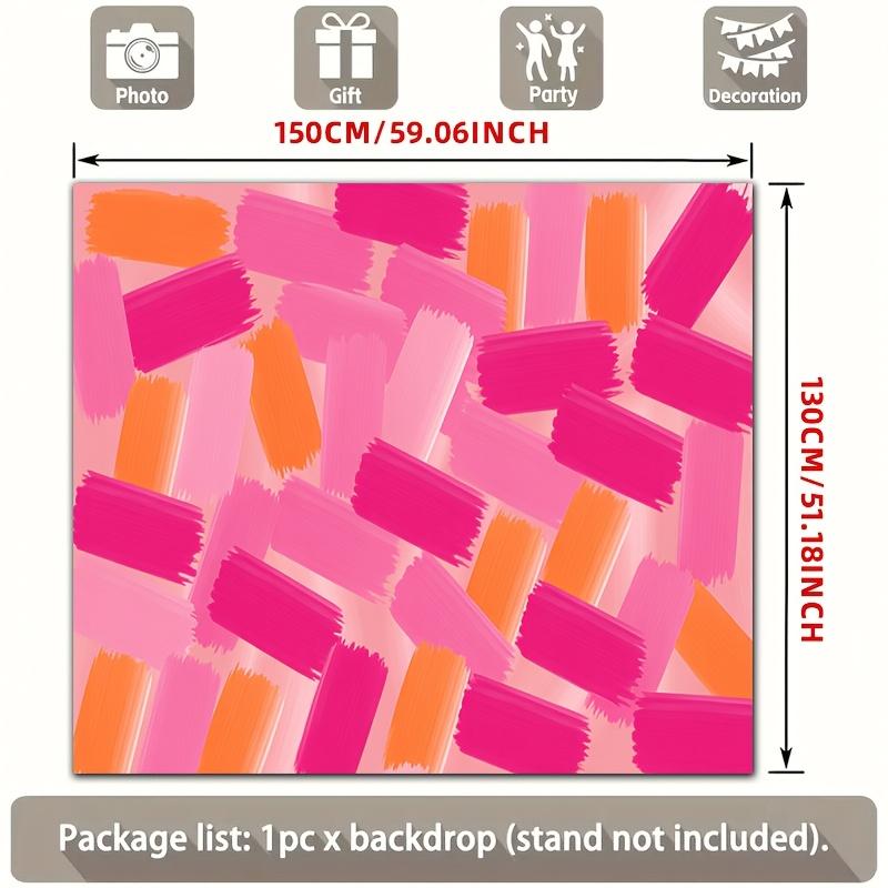 2D plane, 1 piece of powder orange abstract brushwork polyester background fabric, used for party decoration and club de