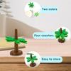 4Pcs Coconut Tree Shaped Coasters Set with Flowerpot Stand Creative DIY Coasters Heat-Resistant Plastic Drink Mat for Home Bar Decor
