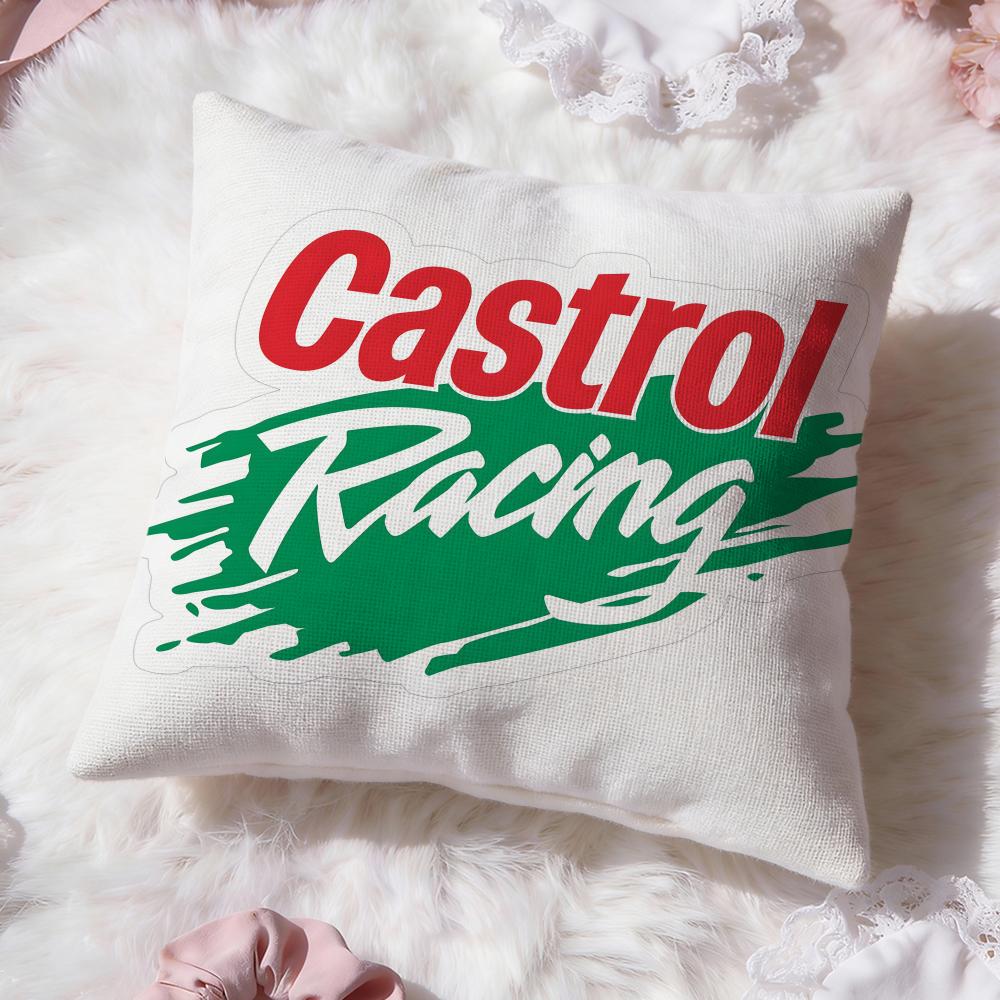 Логотип C-Castrol Чехол-подушка Премиум Комфорт Двусторонний Чехол для Подушки - Дизайн "Два в Одном" для Любой Комнаты и Салона Автомобиля