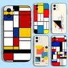 Абстрактный Чехол для Телефона в Стиле Пита Мондриана Для iPhone 17 16 15 14 13 12 11 Pro Max Mini SE 7 8 Plus 17E Ударопрочный Чехол Fundas