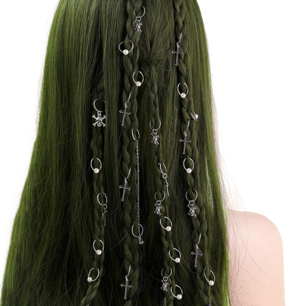 13pcs Metal Cuff Clips Dreadlocks Beads Hair Braiding Hair Braid Tubes  for Braids