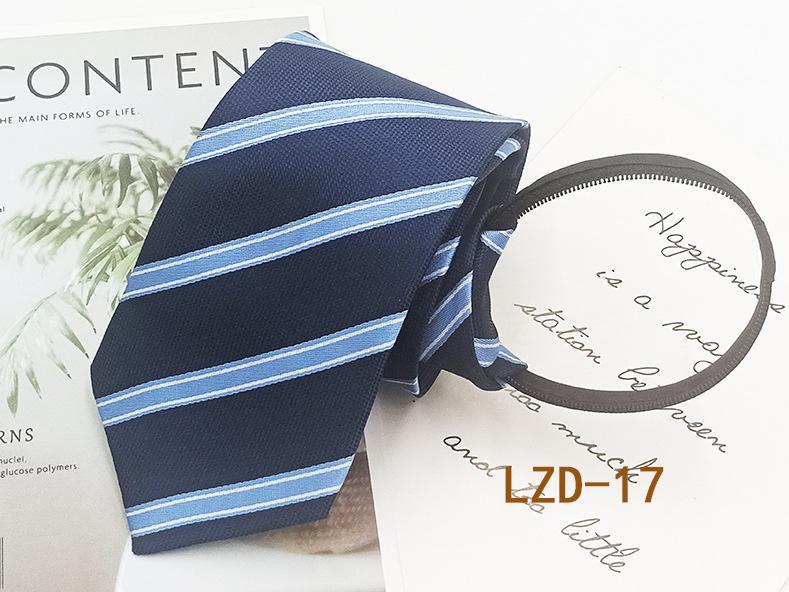 Мужской деловой галстук с ленивой молнией 8 см, легко завязывается, полосатый черный галстук без узлов