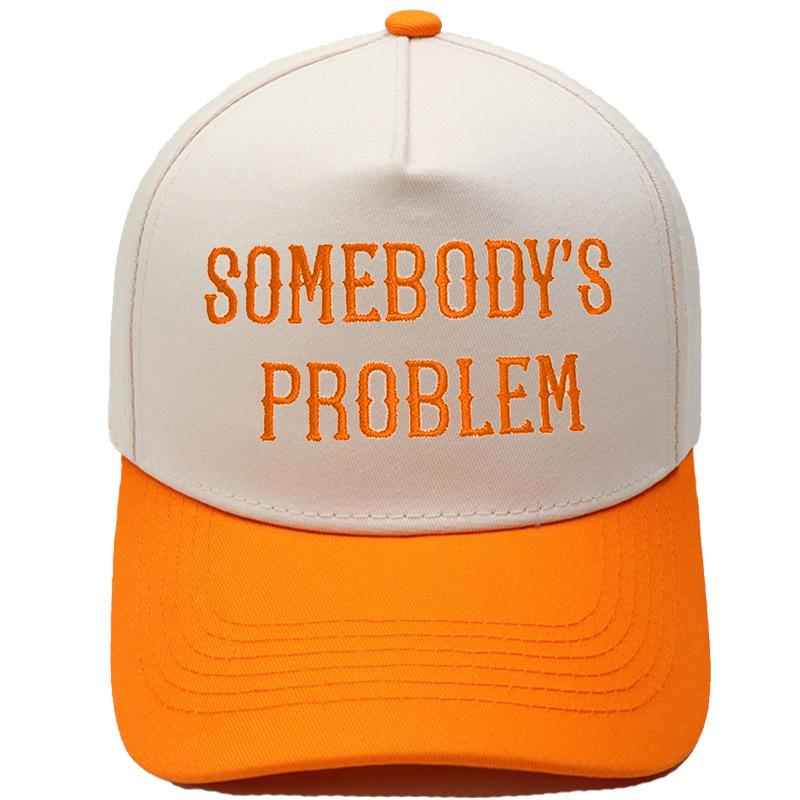 SomeBODY'S PROBLEM Truck Driver Hat Embroidery Vintage Color Matching Baseball Cap Men's and Women's Casual