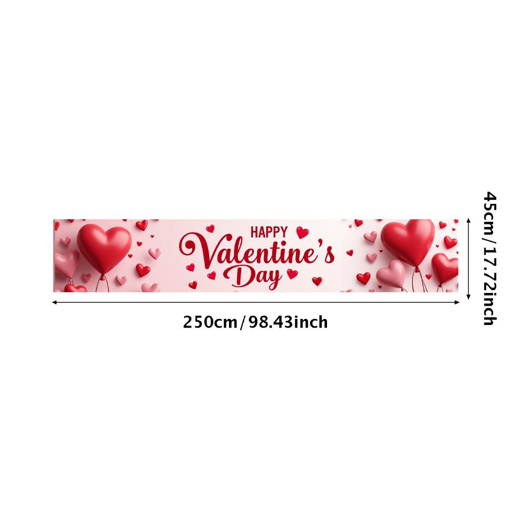 Valentine's Day Banner Backdrop Romantic Decorations Heart Background Red Love Celebration Photography Prop Party Supplies