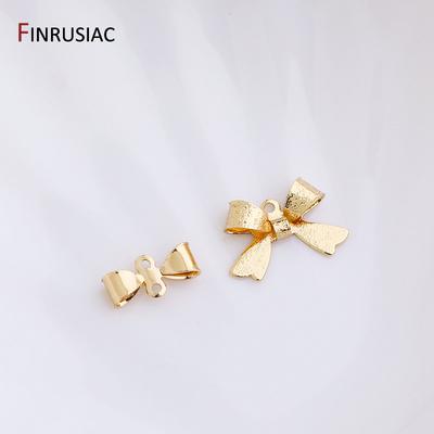 Позолоченные латунные подвески-коннекторы в виде банта-узла 14K для DIY ожерелий, браслетов, аксессуары для изготовления ручной работы