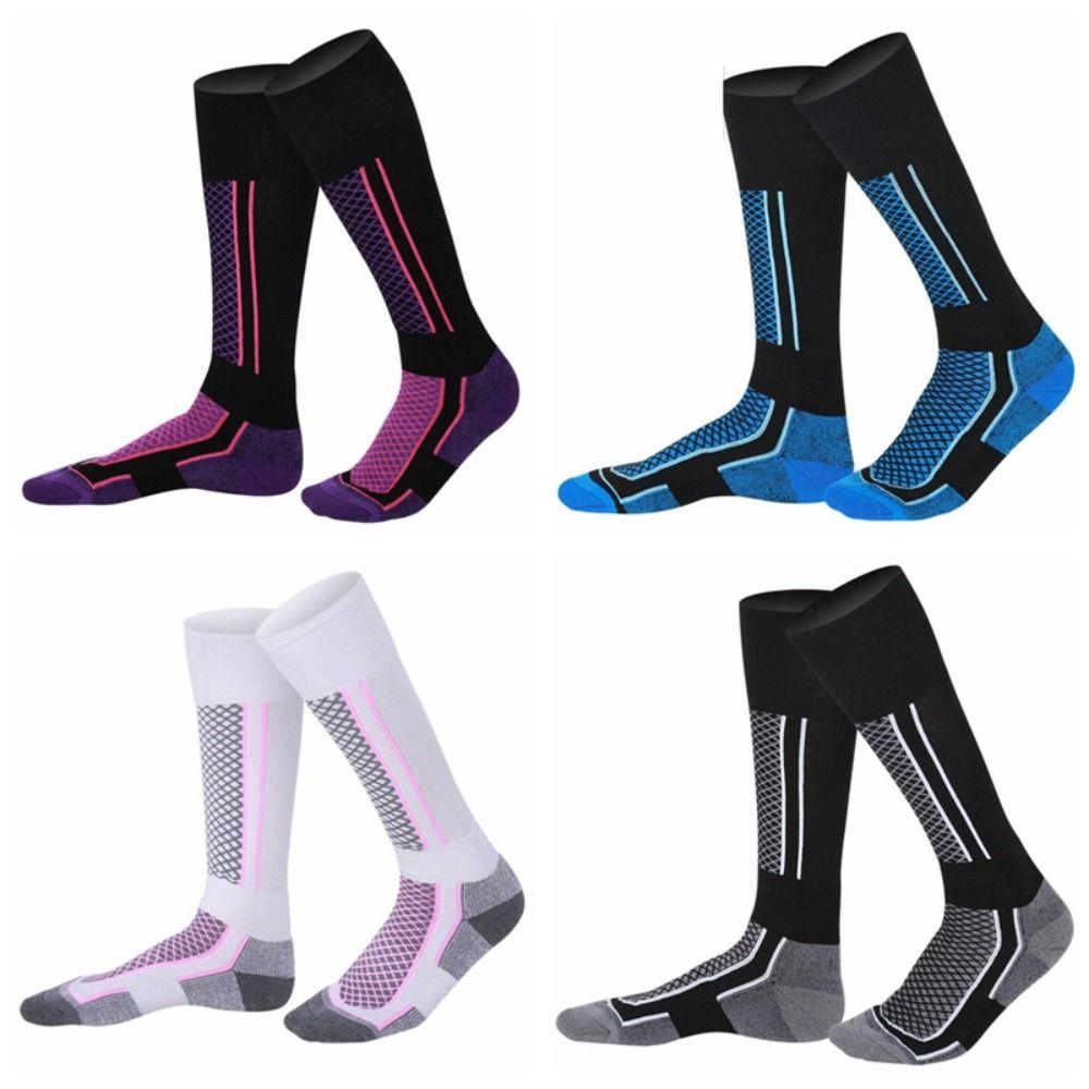 1 пара теплых длинных носков для походов, хлопковые носки с высокой трубой, носки для купания, лыжные носки для бега