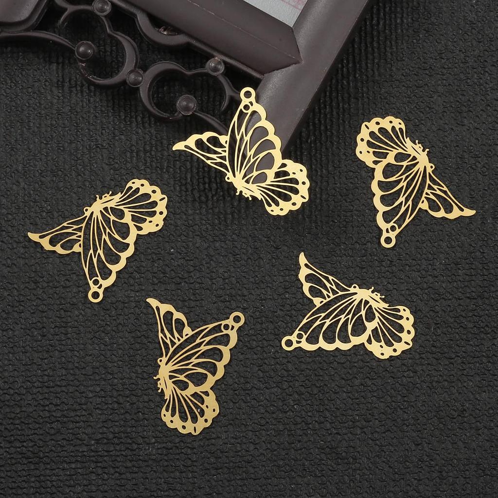 10 шт. Медные бабочки крылья лист амулет DIY аксессуары фурнитура принадлежности для изготовления ювелирных изделий
