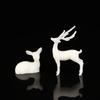 1Pc Mini Resin  Deer Christmas Forest Elk White Dessert Table Decor Merry Christmas Decor For Home Kids  Year Gift KTY