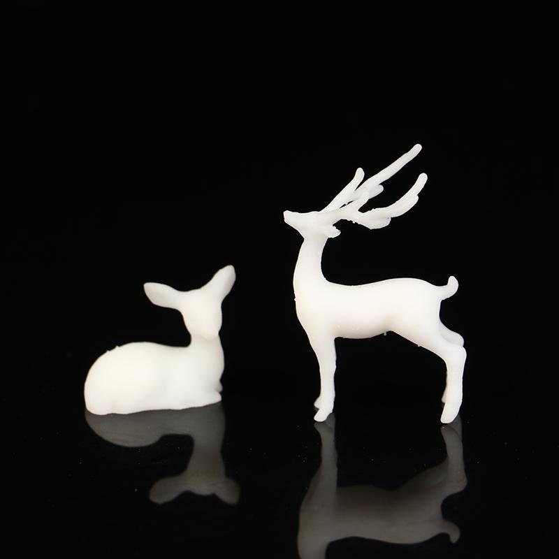 1Pc Mini Resin Deer Christmas Forest Elk White Dessert Table Decor Merry Christmas Decor For Home Kids Year Gift KTY