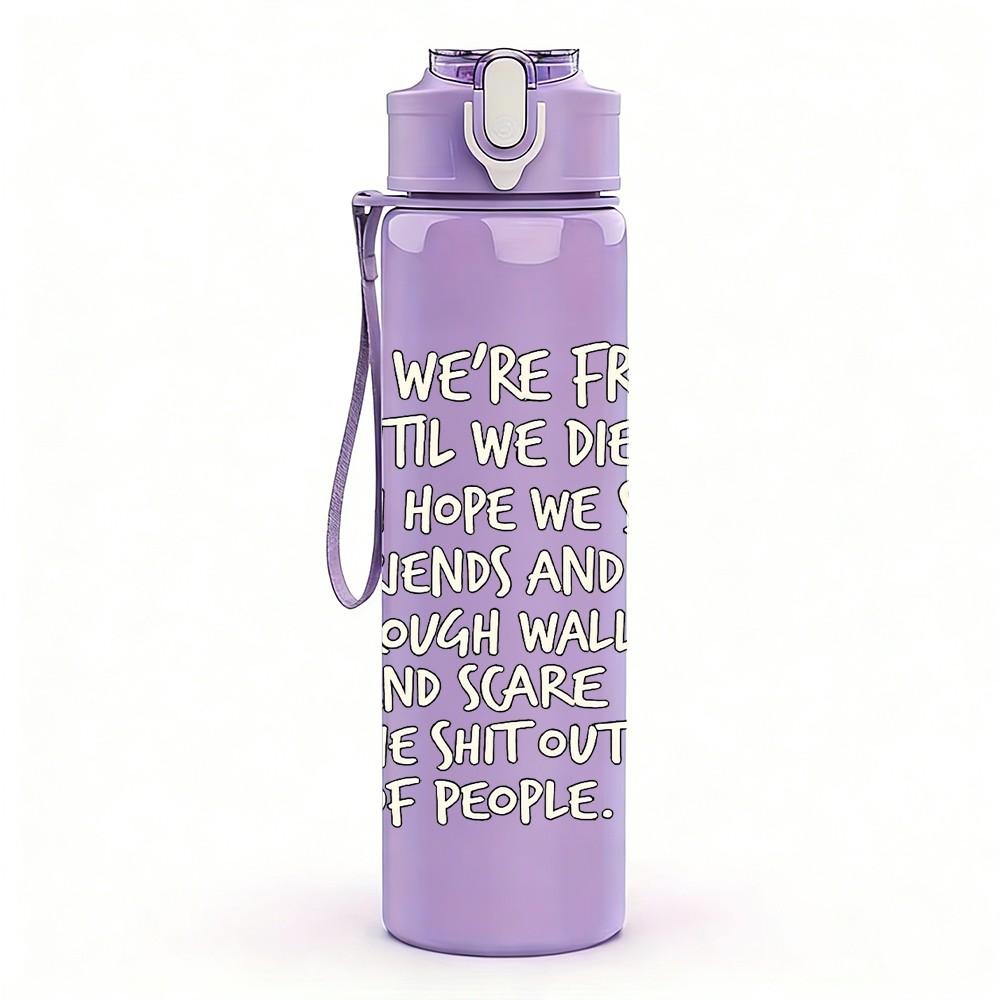 1PC I Hope You Are Doing Well Quote Print 750ml Color Plastic Sports Water Bottle Leakproof Flip Straw Lid Suitable for Sports Office Home Use