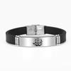 Islam Allah Stainless Steel Bracelet Jewelry Black Silicone Bangles Wristband For Men Women Muslim Accessories