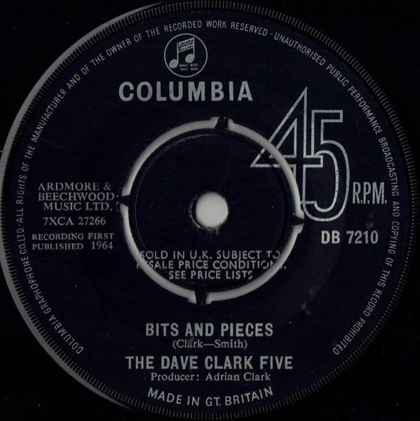 7-дюймовая пластинка DAVE CLARK FIVE Bits And Pieces DB7210 1964 UK Rock Б/у