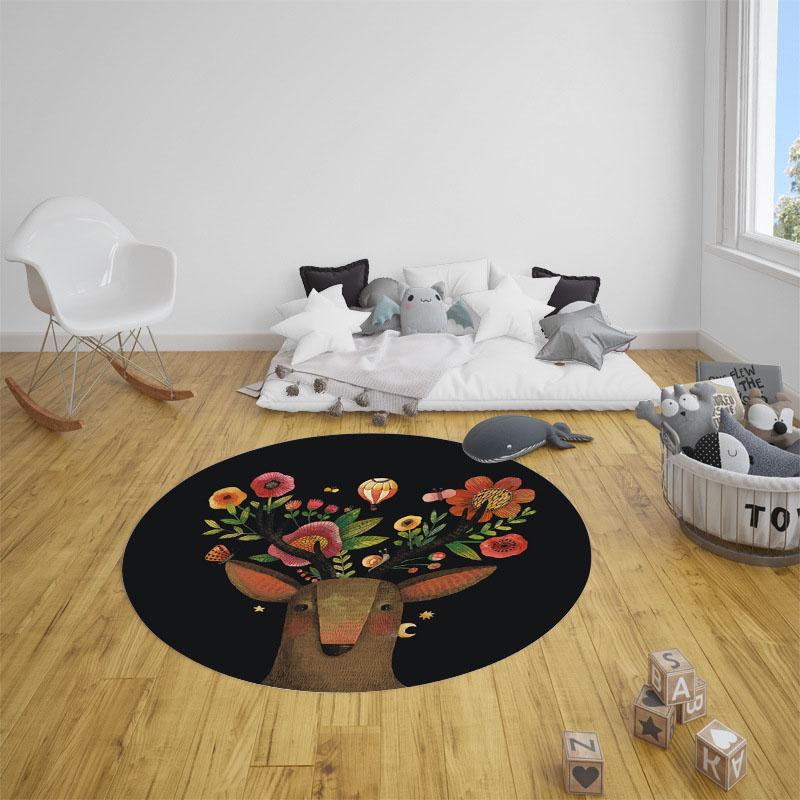 Современный круглый ковер с тигром для гостиной, противоскользящий коврик для спальни, компьютерный стул, коврики, детские ковры и коврики 100 см/120 см