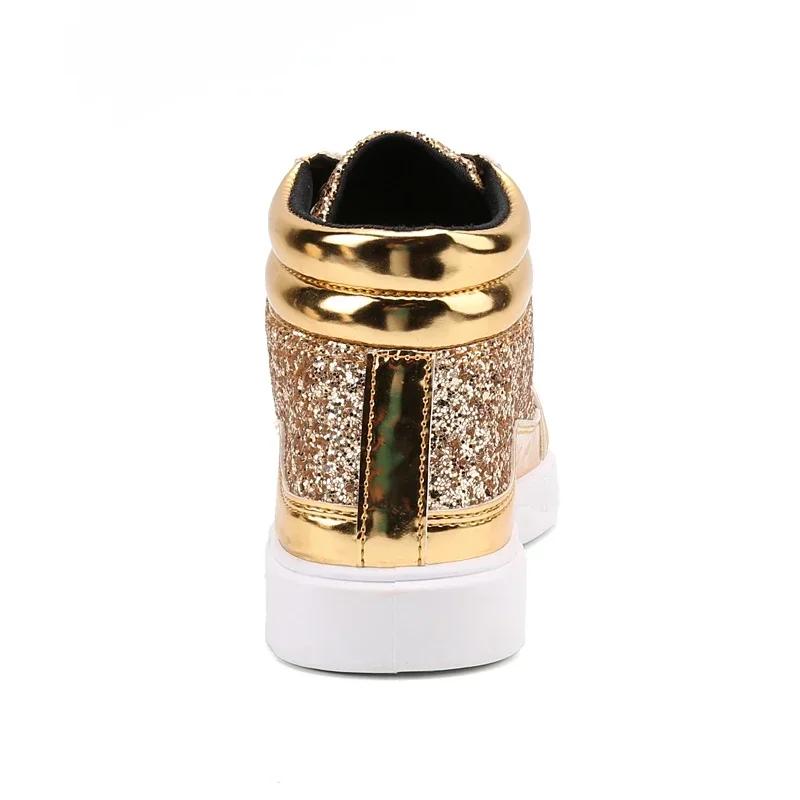 Модные мужские спортивные ботинки до щиколотки золотого цвета, роскошного бренда, мужские ботинки для скейтборда, удобные, больших размеров 46 47 48, уличная обувь для ходьбы