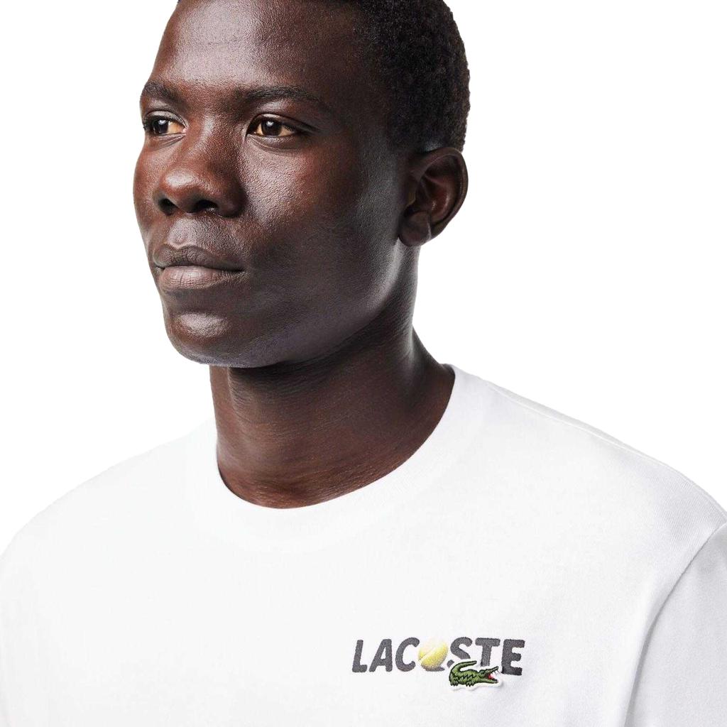 Lacoste Mens Back Print Heavy Cotton T-Shirt
