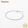 Tancise 925 Sterling Silver Bracelet Jewelry Geometric Bead Chain Link Bracelets Fashion Fine Wedding Gift for Girlfriend Women