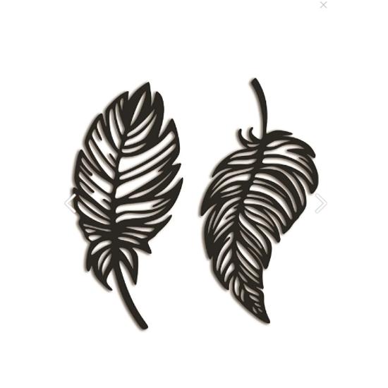Декоративный набор из двойных листьев Лазерная резка деревянных изделий для отделки стен
