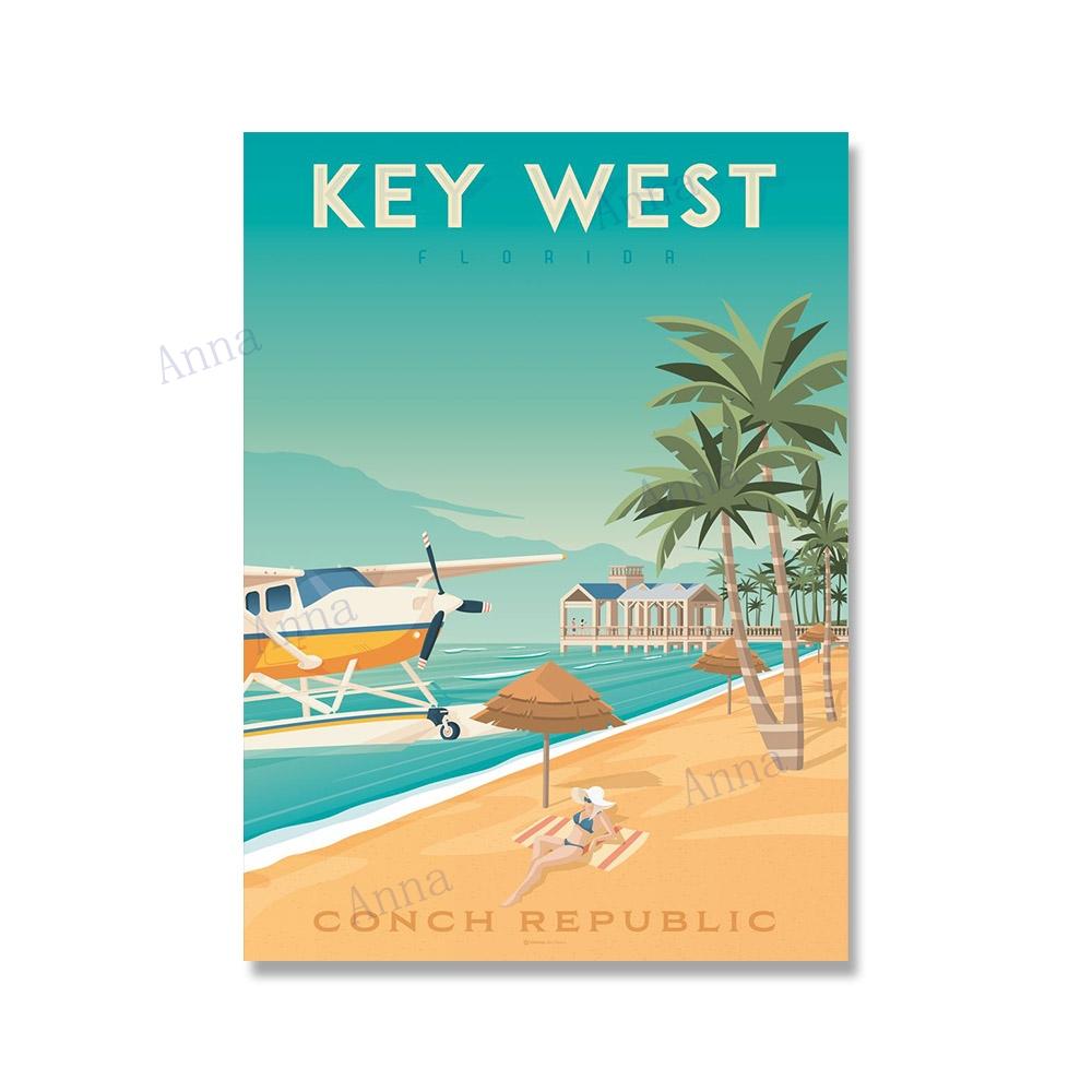 Нью-Йорк Бостон Гавайи Озеро Тахо Чикаго дорожный постер настенный художественный принт холст живопись скандинавские постеры и принты настенные панно