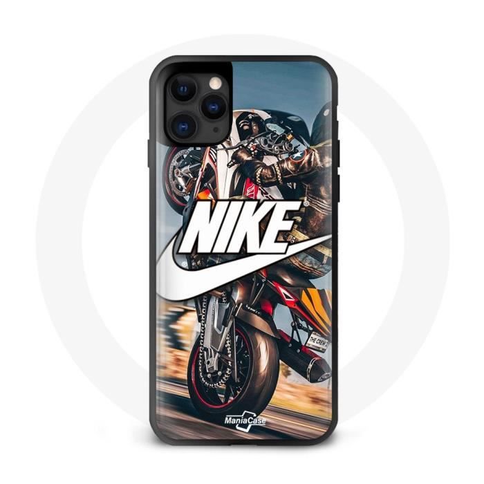 Case for Iphone 11 Pro - Nike - White Logo - Motorcycle Wheel Pattern - Soft - Unisex