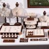 Walnut Jewelry Display Stand Set: Ring Tray & Necklace Mannequin