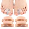 Double Ring Toe Separator & Straightener - SEBS Cuttable Toe Sleeve for Bunions and Overlapping Toes