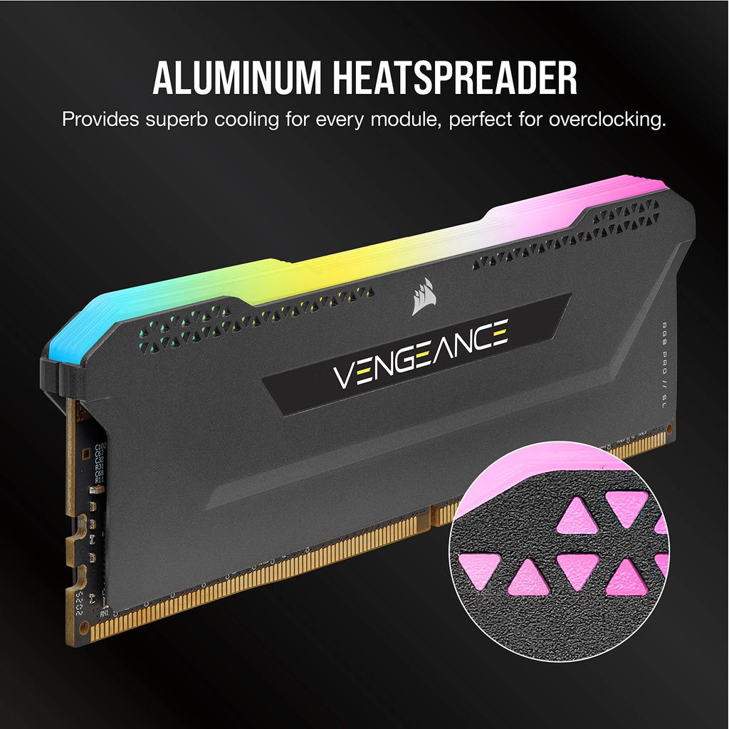 Corsair Vengeance RGB PRO SL 16GB DDR4 4000MHz C18 Optimized for AMD Ryzen Desktop Memory Ultra Bright RGB Custom Performance Tight Response Intel XMP
