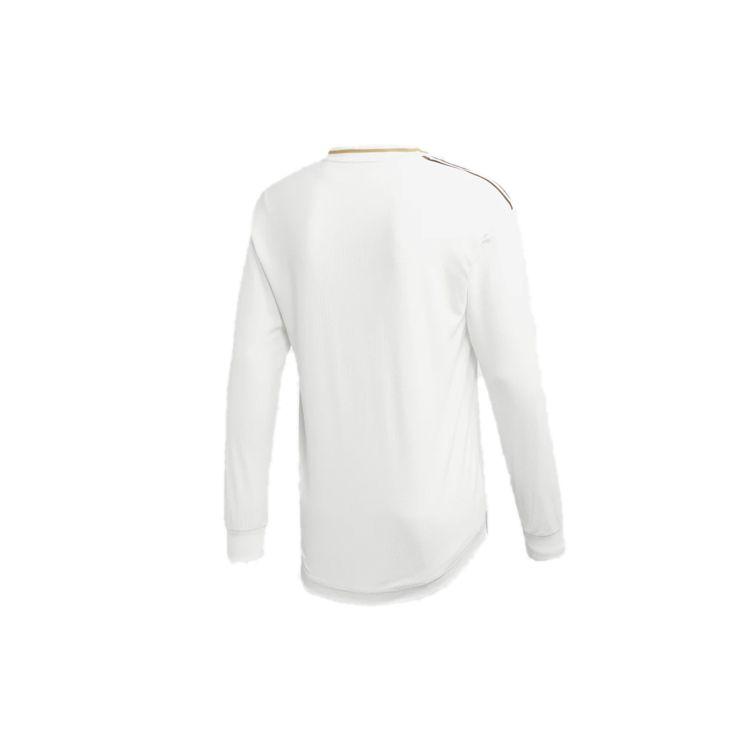Adidas Реал Мадрид 2019-2020 сезон Player Edition с буквенным логотипом в полоску спортивный футбольный трикотаж с длинными рукавами мужские топы белые DW4437