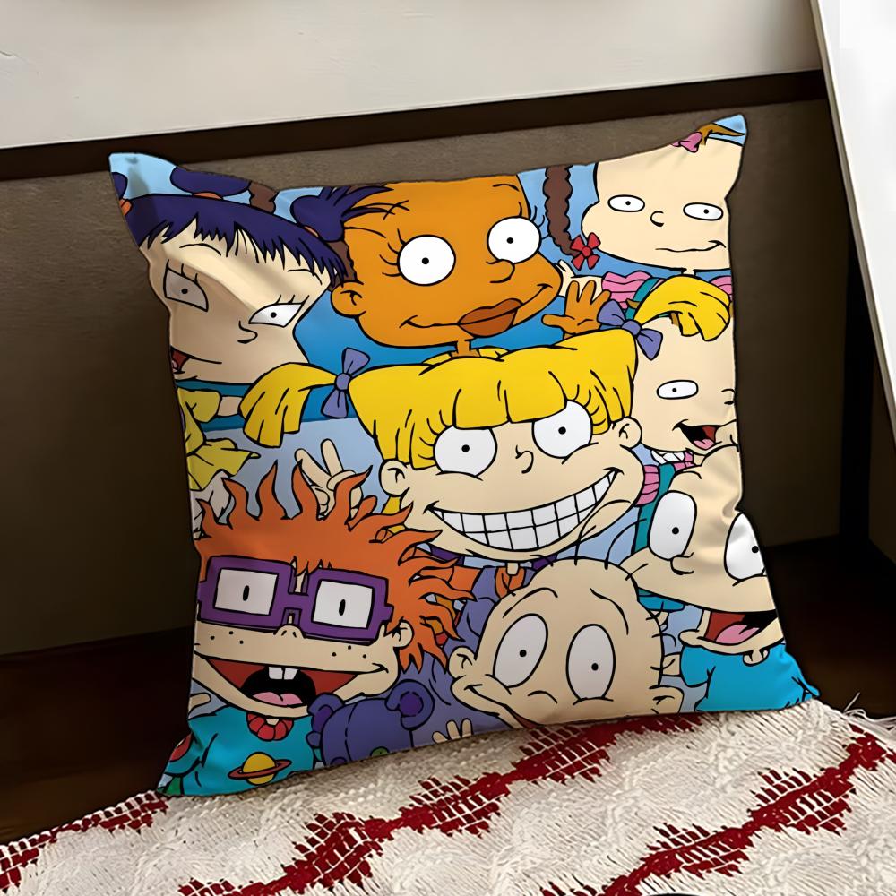 Anime cartoon RRugrats Cushion Cover Reversible Soft Durable Pillow Cover Home Car MultiScene Use for Daily Comfort