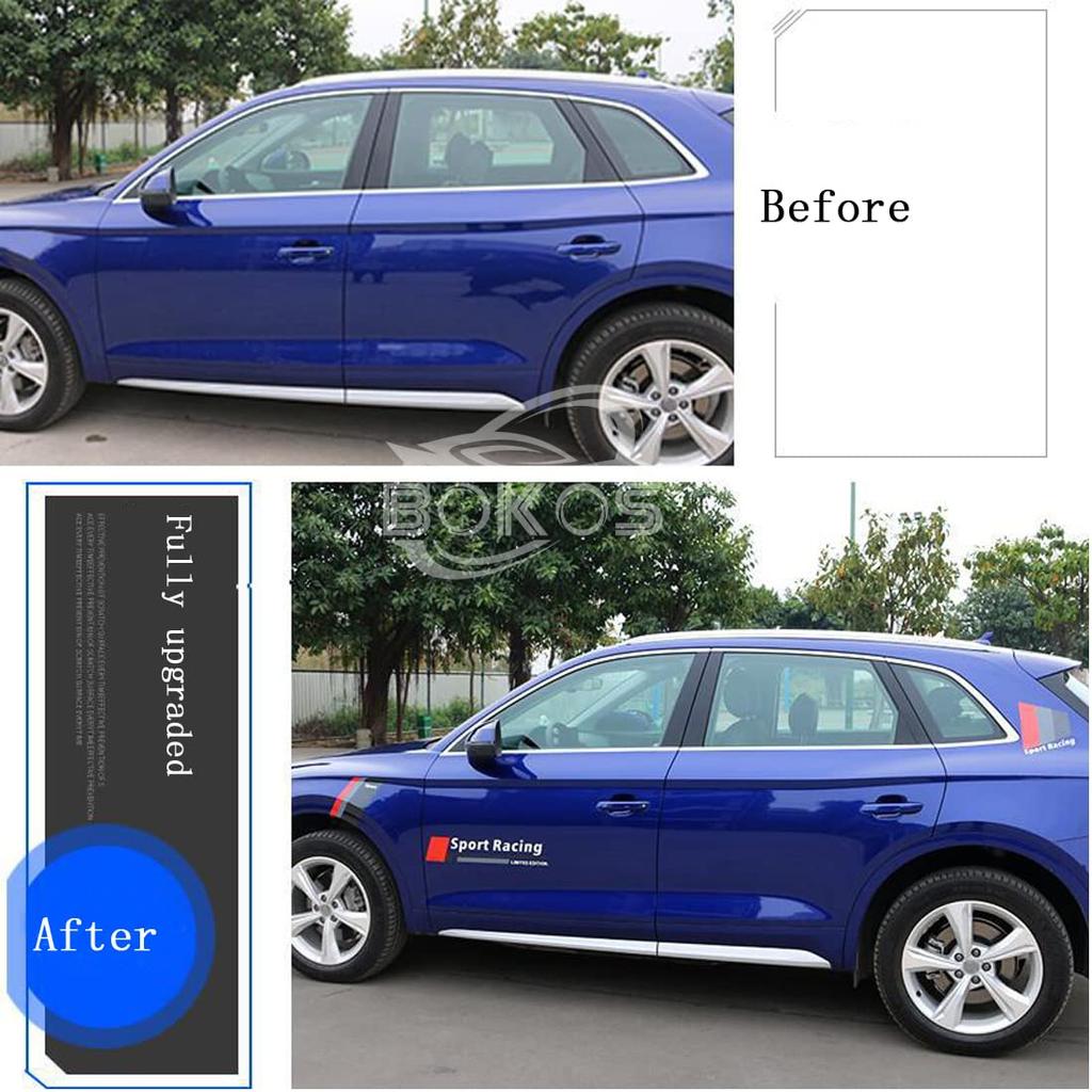 Bokos Наклейка Декаль на Автомобиль Заднее Спортивное Крыло Заднее Стекло Универсальная (D/Белый)